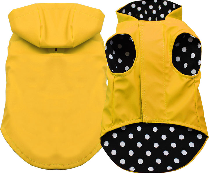 Stylish Dog Hooded Raincoat with Water Resistant Shell and Warm Hoodie - Perfect for Rainy Walks!