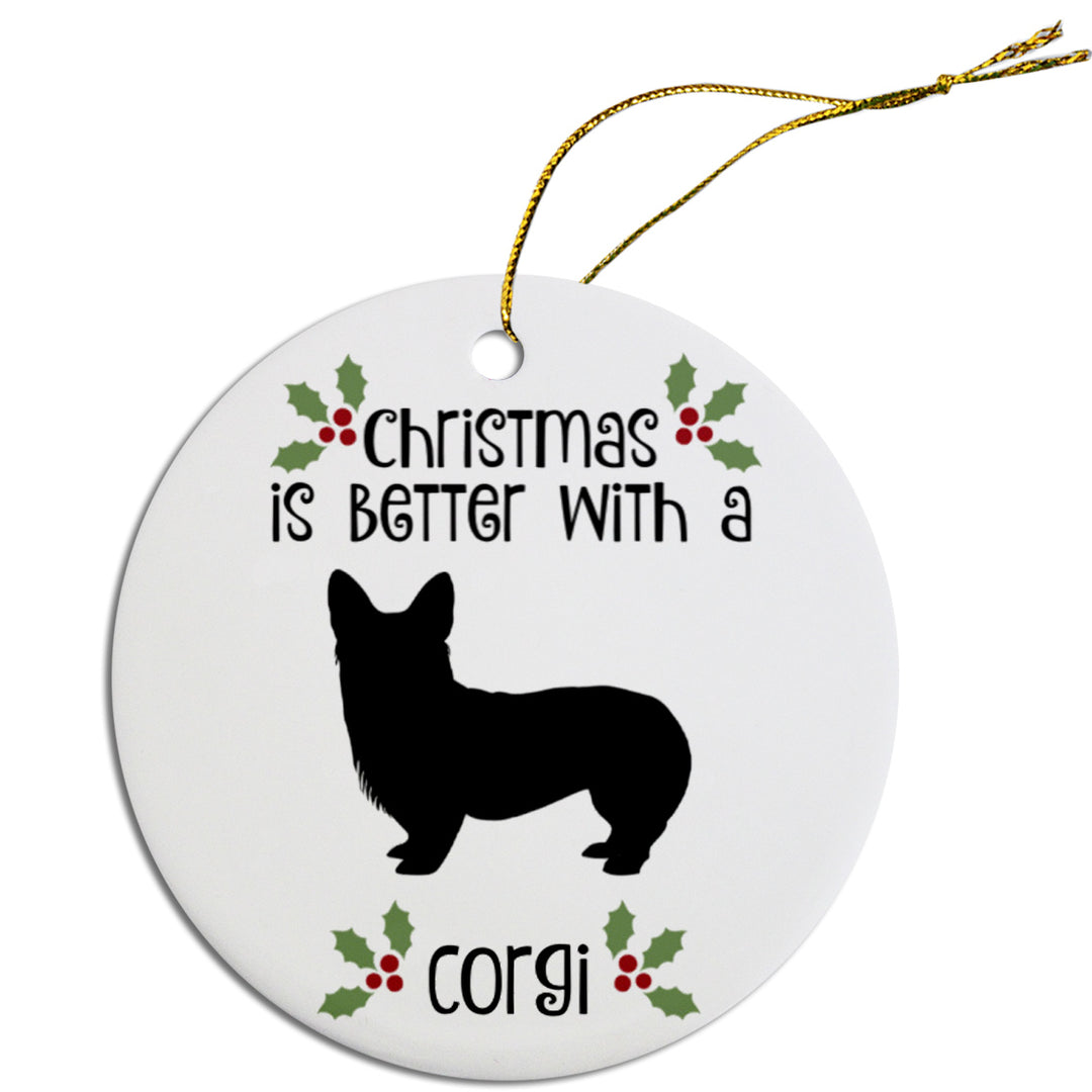 Corgi Round Christmas Ornament