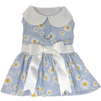 Blue Daisy Harness Dress with Matching Leash