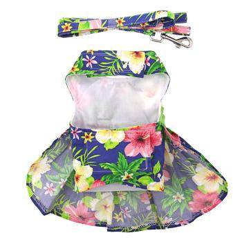 Blue Lagoon Hawaiian Hibiscus Harness Dress