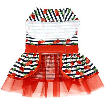 Cherry Stripe Harness Dress with Matching Leash