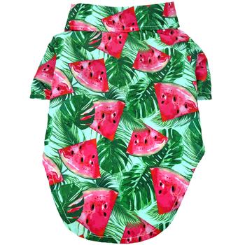 Juicy Watermelon Print Hawaiian Dog Shirt