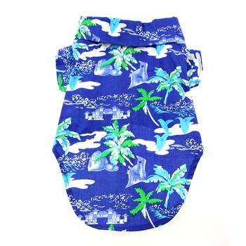 Ocean Blue Palms Hawaiian Dog Shirt