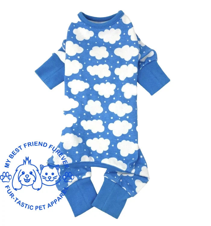 CuddlePup Dog Pajamas - Fluffy Clouds- Ultra-Soft Cotton for Cozy Snuggle Times