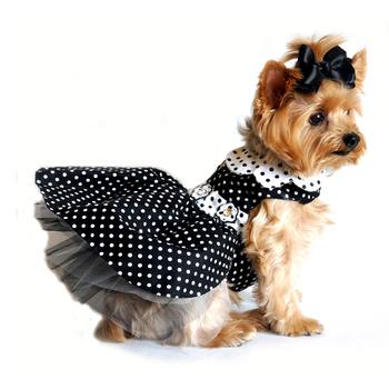 Black and White Polka Dot Harness Dress