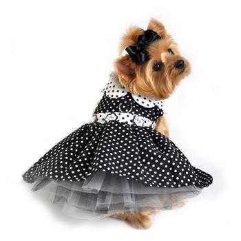 Black and White Polka Dot Harness Dress