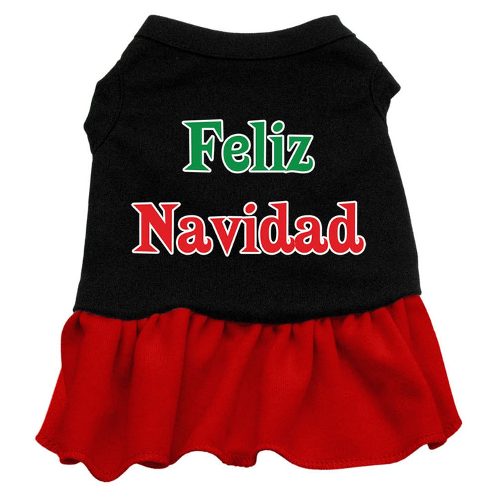 Feliz Navidad Festive Dog Dress - Holiday Season Pet Apparel with Traditional Spanish Flair - Christmas Cheer Puppy Outfit - My Best Friend Furever