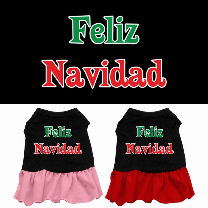 Feliz Navidad Festive Dog Dress - Holiday Season Pet Apparel with Traditional Spanish Flair - Christmas Cheer Puppy Outfit - My Best Friend Furever